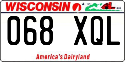 WI license plate 068XQL