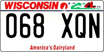 WI license plate 068XQN