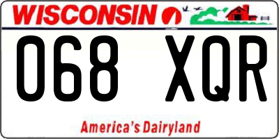 WI license plate 068XQR