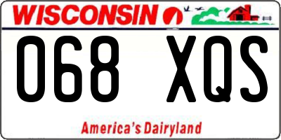 WI license plate 068XQS