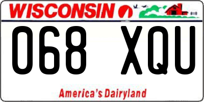 WI license plate 068XQU