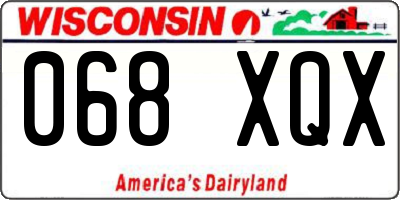 WI license plate 068XQX
