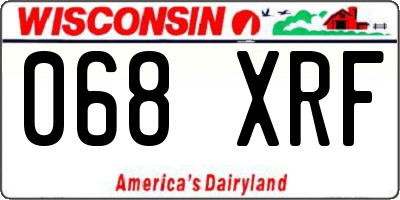 WI license plate 068XRF