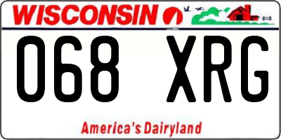 WI license plate 068XRG