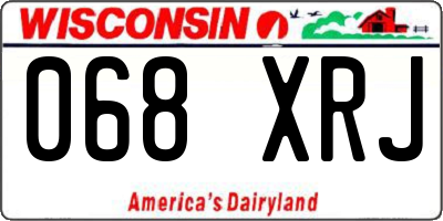 WI license plate 068XRJ