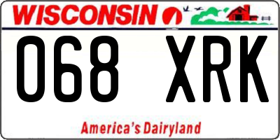 WI license plate 068XRK