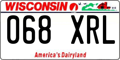WI license plate 068XRL
