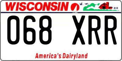 WI license plate 068XRR