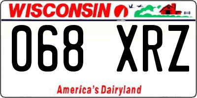 WI license plate 068XRZ