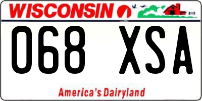 WI license plate 068XSA