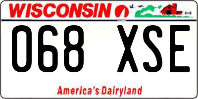 WI license plate 068XSE