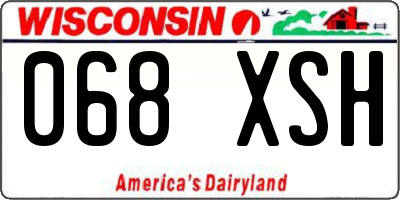 WI license plate 068XSH