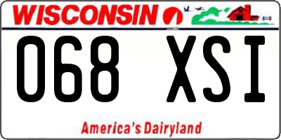 WI license plate 068XSI