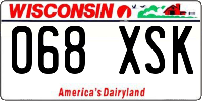WI license plate 068XSK