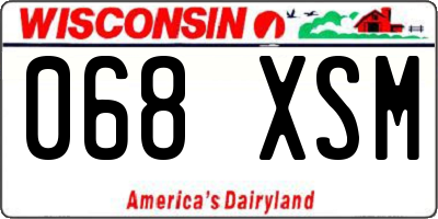 WI license plate 068XSM