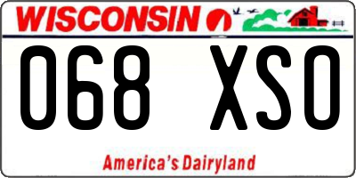 WI license plate 068XSO
