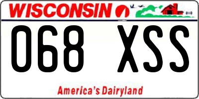 WI license plate 068XSS