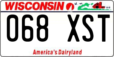 WI license plate 068XST