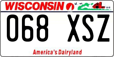 WI license plate 068XSZ