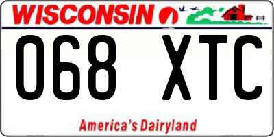 WI license plate 068XTC