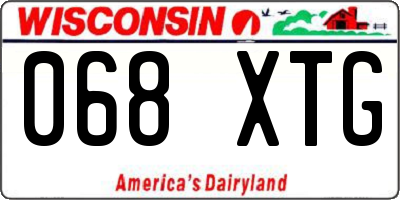 WI license plate 068XTG