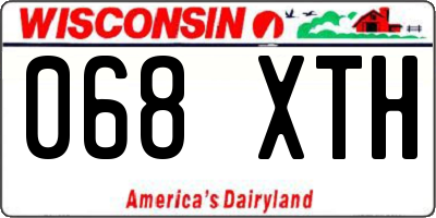 WI license plate 068XTH