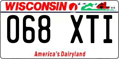 WI license plate 068XTI