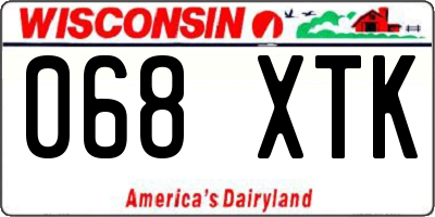 WI license plate 068XTK