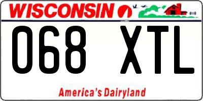 WI license plate 068XTL