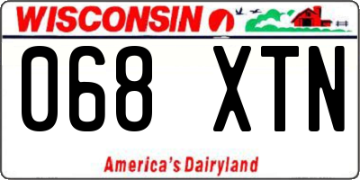 WI license plate 068XTN