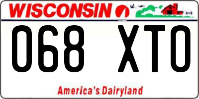 WI license plate 068XTO