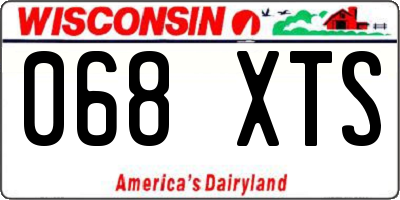 WI license plate 068XTS