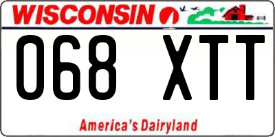WI license plate 068XTT