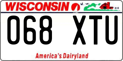 WI license plate 068XTU