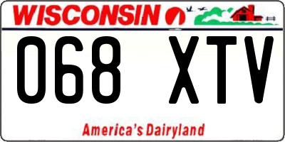 WI license plate 068XTV