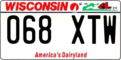 WI license plate 068XTW