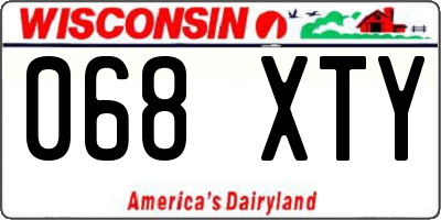 WI license plate 068XTY