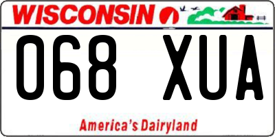 WI license plate 068XUA
