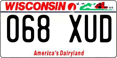 WI license plate 068XUD