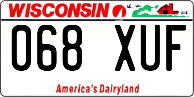 WI license plate 068XUF