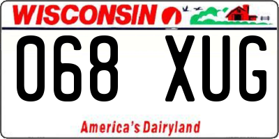 WI license plate 068XUG