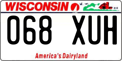 WI license plate 068XUH