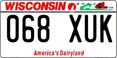 WI license plate 068XUK