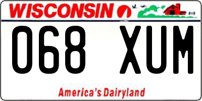 WI license plate 068XUM