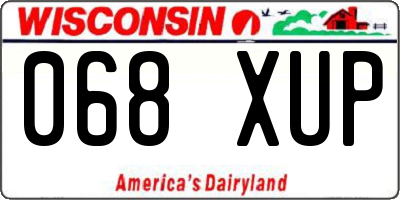 WI license plate 068XUP