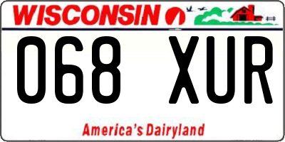 WI license plate 068XUR