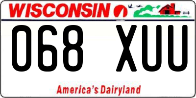 WI license plate 068XUU