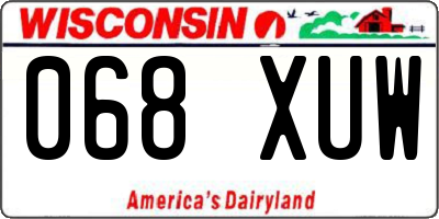 WI license plate 068XUW