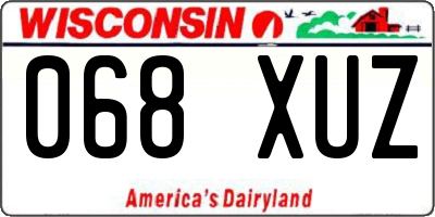 WI license plate 068XUZ