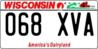 WI license plate 068XVA